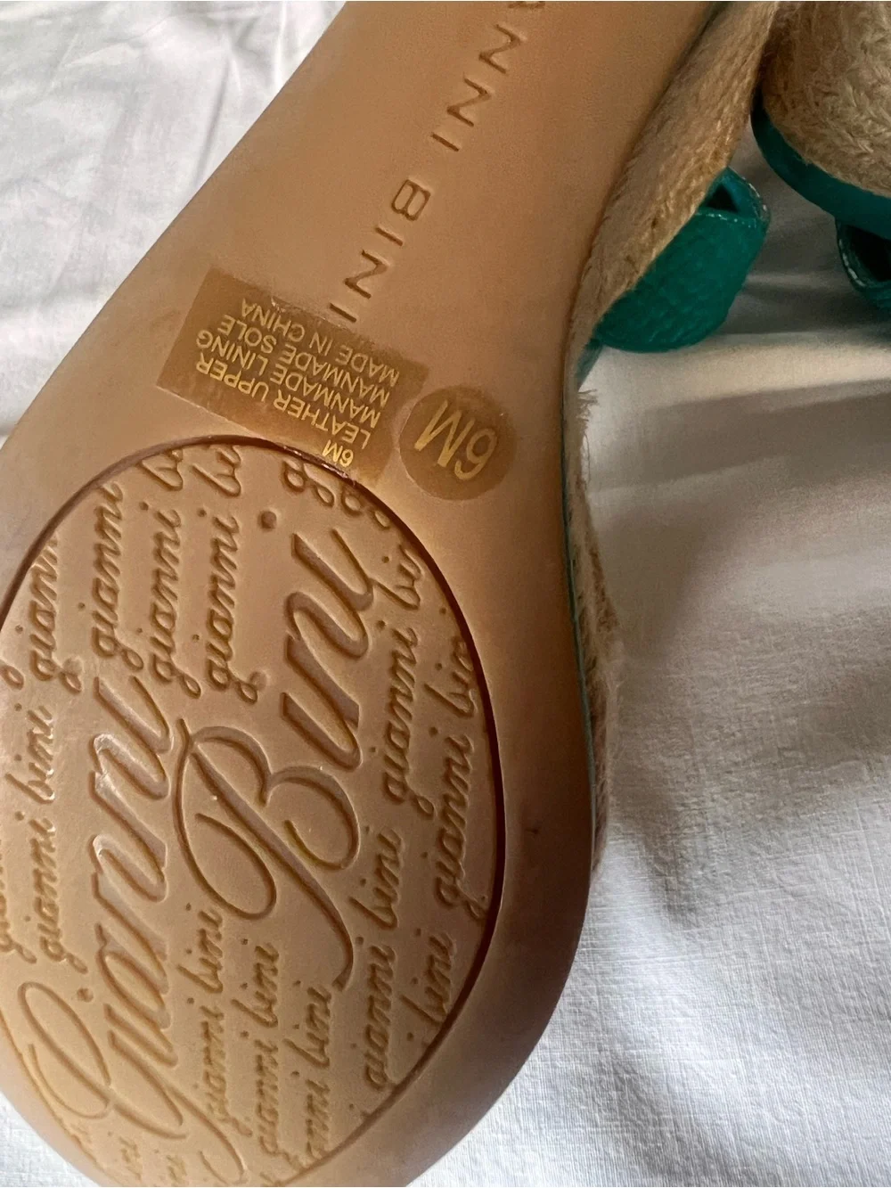 Gianni Bini Teal Wedge Espadrille Sandals